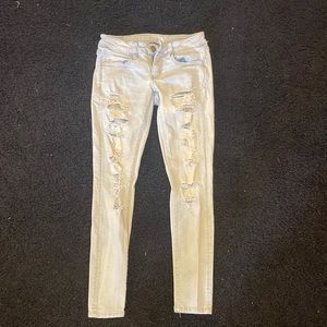 American Eagle Acid Washed Ripped Jeggings
